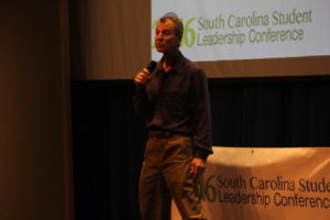 Chad Foster was the guest speaker for Greenwood's first South Carolina Leadership Conference Wednesday morning at Lander University.